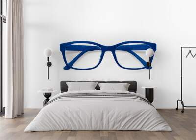 Blue Eyeglasses frame isolated Wall mural