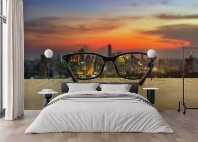 clear glasses Wall mural