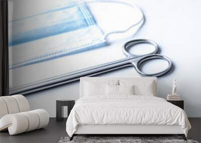 instruments for plastic surgery on white background Wall mural