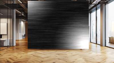 Metal background or texture of brushed steel plate with reflections Iron plate Wall mural