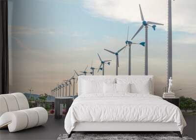 Spinning Wind Turbines Wall mural