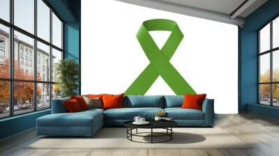 A realistic 3D ribbon PNG in white to raise awareness about cancer and promote its prevention, detection and treatment, an iconic ribbon of World Cancer Day and a symbol of breast cancer awareness Wall mural