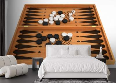 Opportunity: backgammon with chips and dice Wall mural