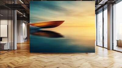 Abstract background blending business trends and long boat racing with copy space, natural lighting Wall mural