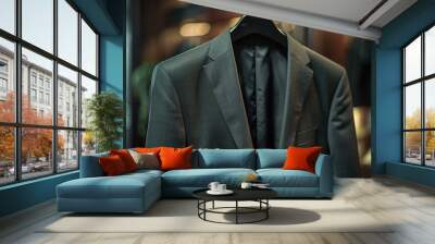 The mockup suit hangs on the rack, a symbol of the persona you strive to embody, yet always fall short of. Wall mural