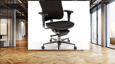 Black office chair isolated on white 3D Illustration Wall mural