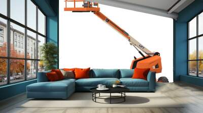 Engine Powered Scissor Lift on white. 3D illustration Wall mural