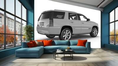 luxury 4x4 suv car isolated on white. 3D illustration Wall mural