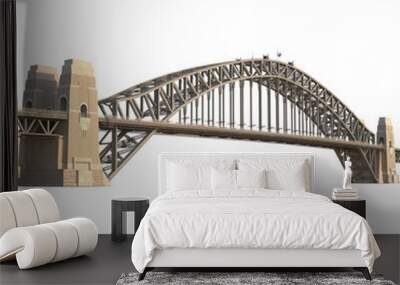 Sydney Harbour Bridge on white. 3D illustration Wall mural