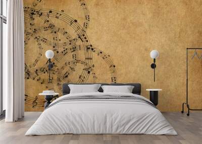 frame with music notes background Wall mural