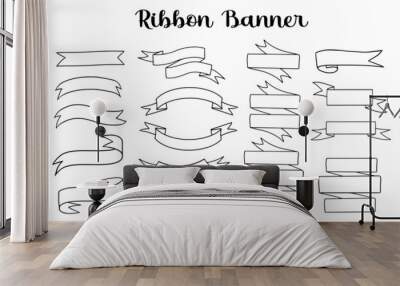 outline set of ribbon banners vector Wall mural