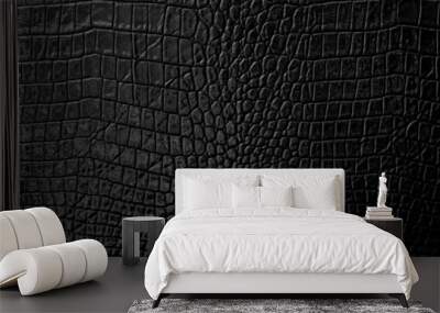 Black Leather background and texture Wall mural