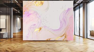 a sweet pastel gold marble backdrop. Generative AI Wall mural