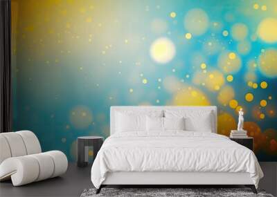 abstract blue and yellow background with blurred effect. Generative AI Wall mural