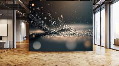 Abstract silver with particles blurred into a beautiful background picture. Generative AI Wall mural