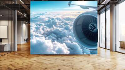 aircraft engine in the sky Wall mural