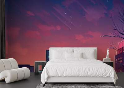 anime style city . High quality 3d illustration Wall mural