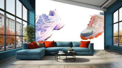 Athletic shoe alone against transparent background Wall mural