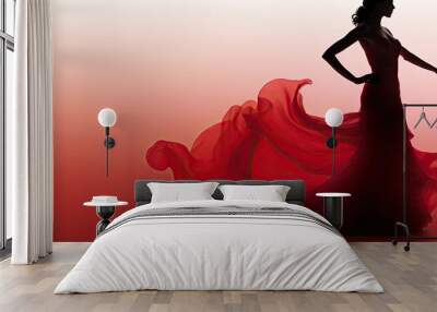 Authentic Spanish flamenco dancer silhouette non edited With copyspace for text Wall mural