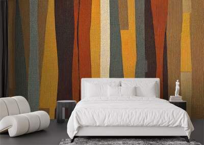 Autumn stripe pattern with linen fabric Texture. Fall colourway with Seamless all over repeat print design. Suitable for all kind of Textile prints.. High quality illustration Wall mural