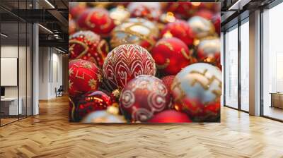 background of christmas ornament decorations Wall mural