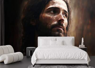 calming image of jesus christ. generative ai Wall mural