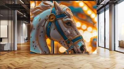 Carousel Horse Ride at an Amusement Park Attraction Wall mural