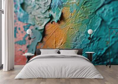 Close up of textured painted paper Wall mural