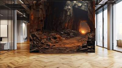 Collapsed iron mine tunnel Wall mural