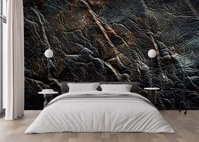 Dark leather surface texture background Wall mural