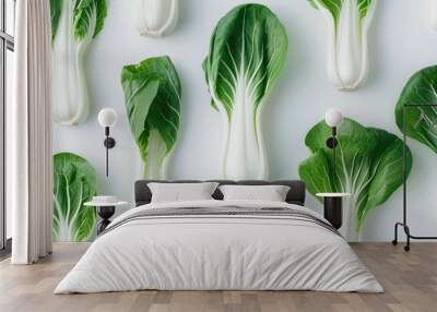 Fresh Green Vegetable on Bright Surface Wall mural