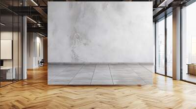 Grey marble flooring and wall decor in an empty room With copyspace for text Wall mural