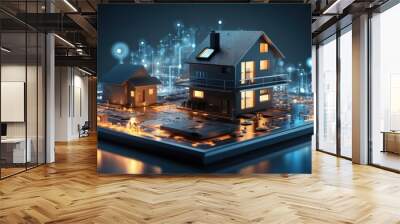 Intelligent home automation concept with copyspace for text Wall mural