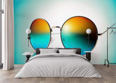 Isolated sunglass image on white background. Generative AI Wall mural