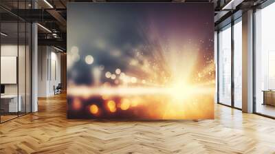 Magic blur bokeh nature morning sun on summer sky background concept serene event christian religion, love holy spirit faith, people hope in easter, scenery of ramadan peace sunset technology Wall mural