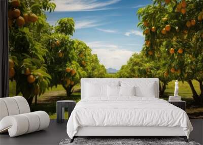 Mango trees in an orchard With copyspace for text Wall mural