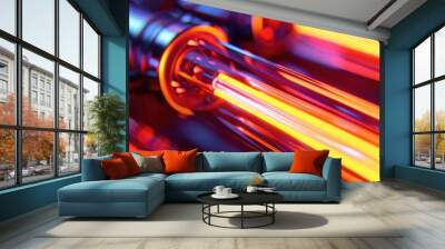 Neon tube in close up detailed neon light Wall mural