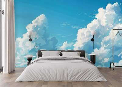 On Clouds Sky Background Wall mural