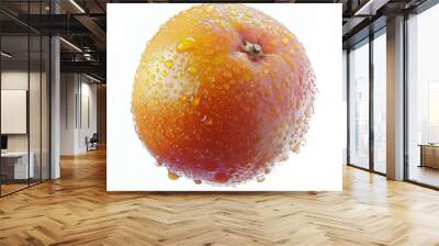 Orange with water drops on white background Wall mural