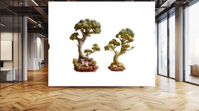 Png Set Japanese clay creates two broccoli models on transparent background Wall mural