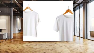 Png Set White shirt on transparent backgrounden hanger isolated Wall mural