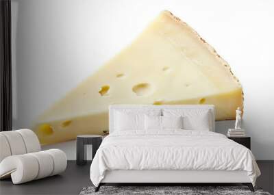 slice of cheese on a clean white plate Wall mural