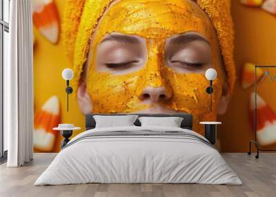 Spa Special Halloween Candy Corn Colors Mud Mask Wall mural