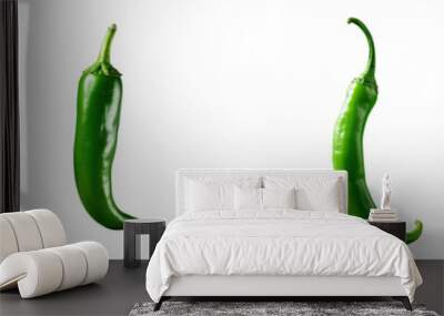 Spicy green pepper on transparent background Wall mural