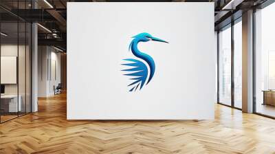 The heron picture in this logo design is appropriate for an animal financial accounting consultancy firm. Generative AI Wall mural