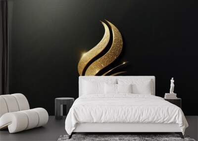 Top company logo design in gold Wall mural