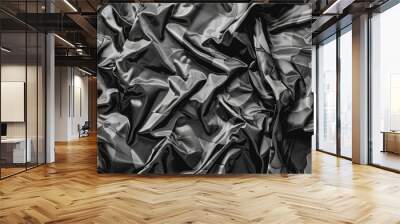 Top view of crumpled camouflage fabric texture with monochrome filter Wall mural