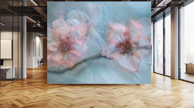 Two blurred Cherry Blossom flowers Wall mural