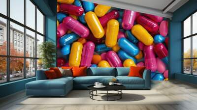 Vibrantly Colored Pills for Good Health Wall mural