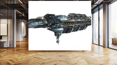 3d illustration of an intergalactic space station for futuristic deep space travel or science fiction backgrounds, with the clipping path included in the file Wall mural